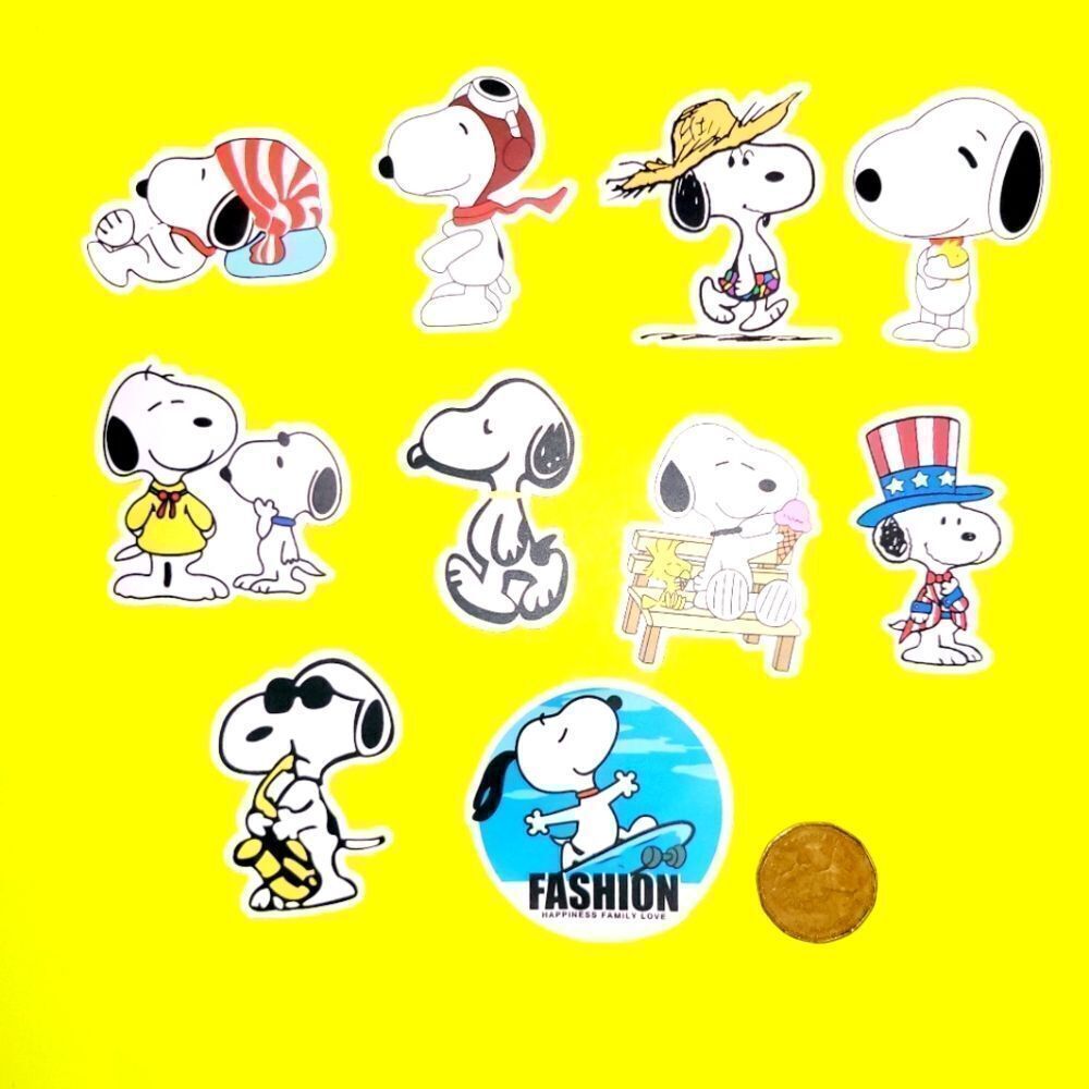 3/$20 Brand New 10x Snoopy Waterproof Stickers #@